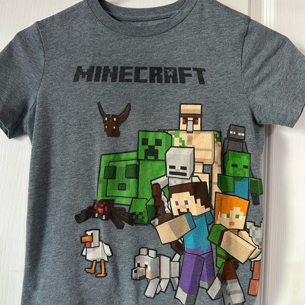 Old Navy Minecraft Graphic Tee - Gray